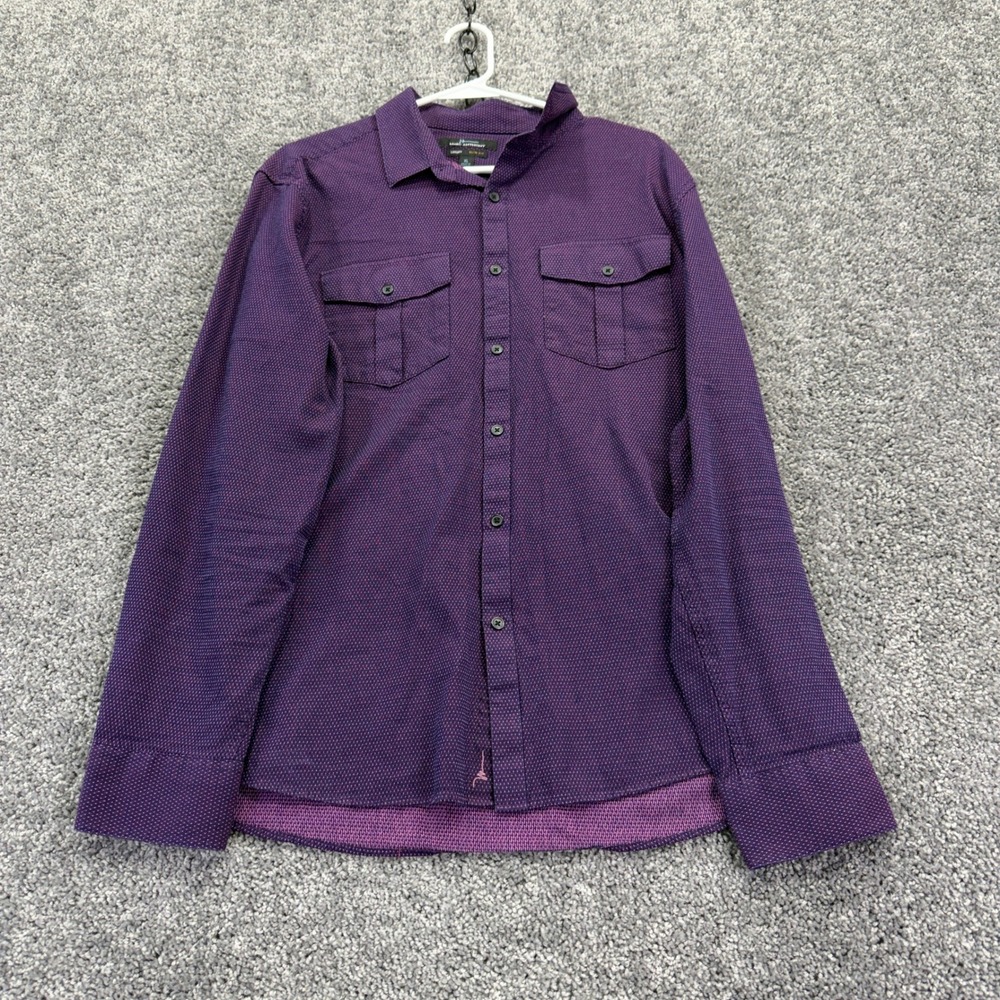Marc Anthony Button Up Mens XL Purple Slim Fit